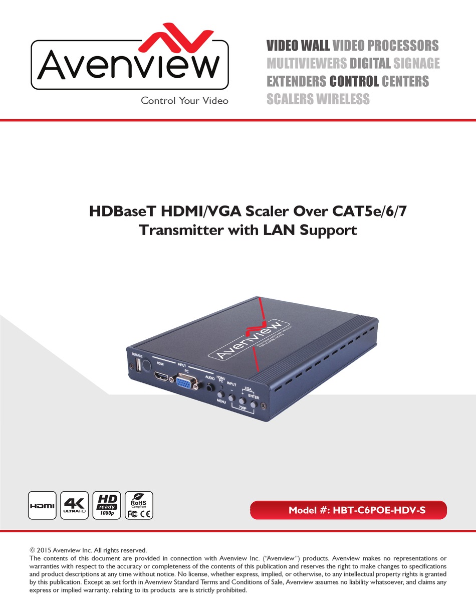 AVENVIEW HBT-C6POE-HDV-S INSTRUCTION MANUAL Pdf Download | ManualsLib
