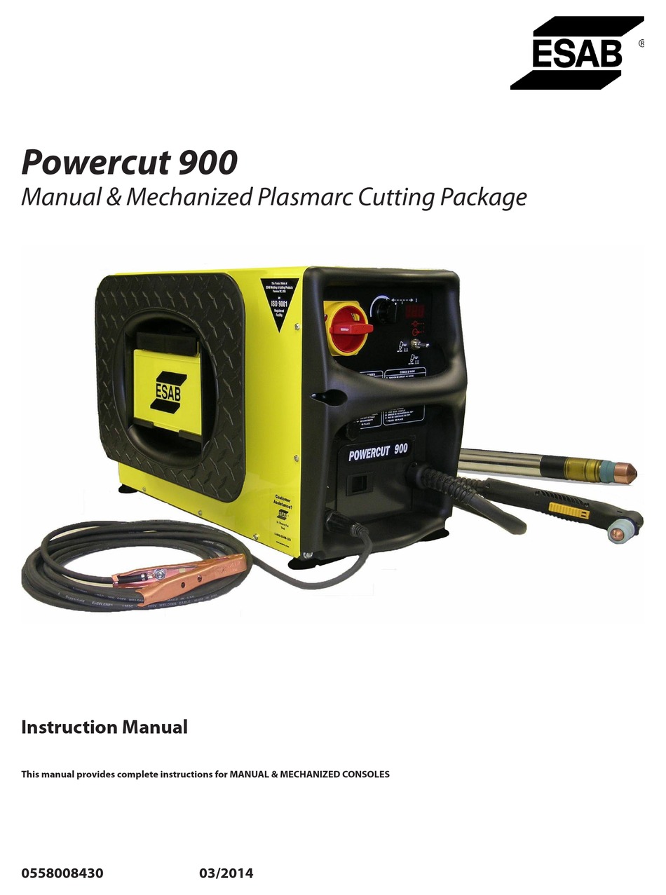 ESAB POWERCUT 900 INSTRUCTION MANUAL Pdf Download | ManualsLib