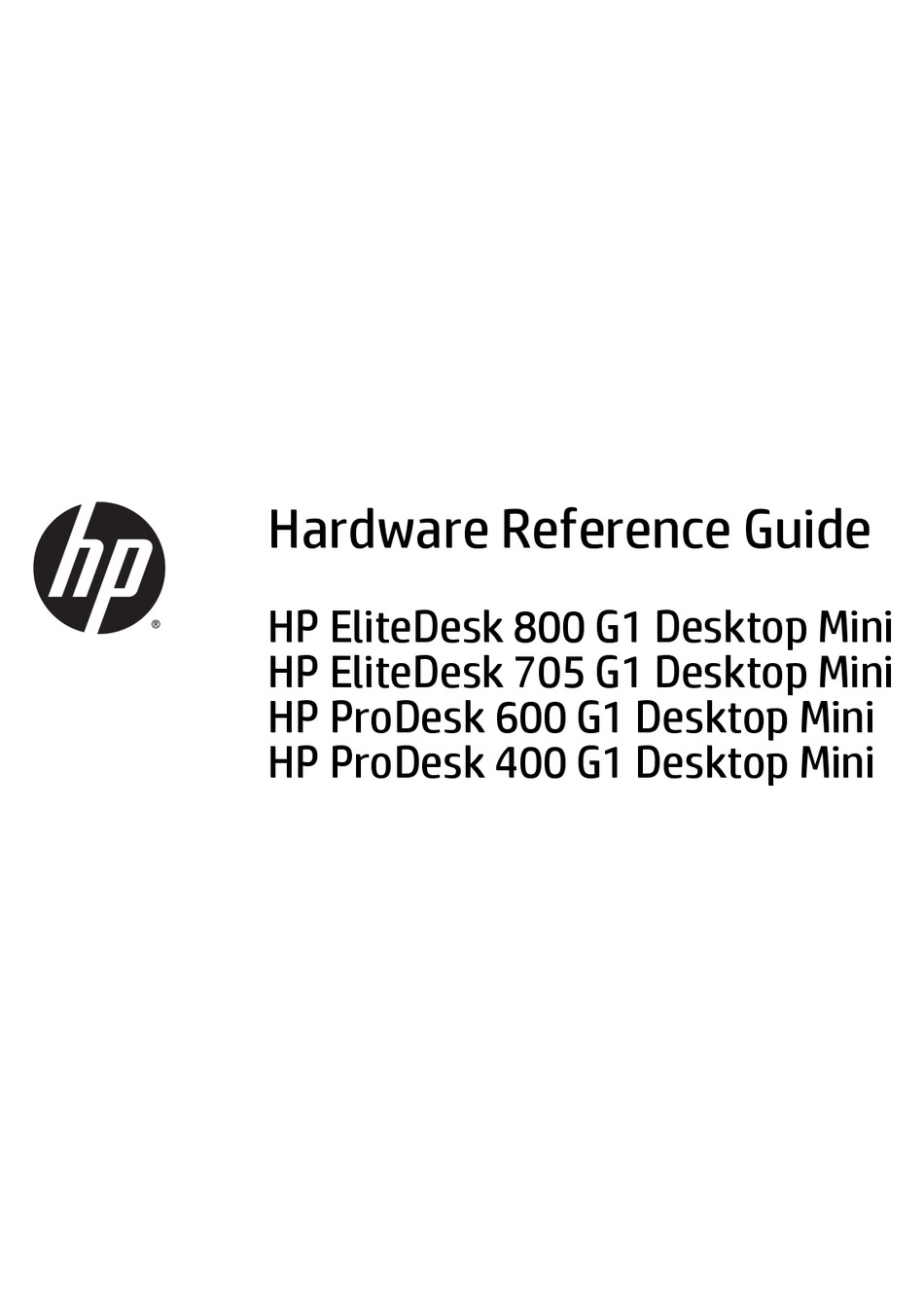 Hp Elitedesk 800 G1 Desktop Mini Hardware Reference Manual Pdf Download Manualslib