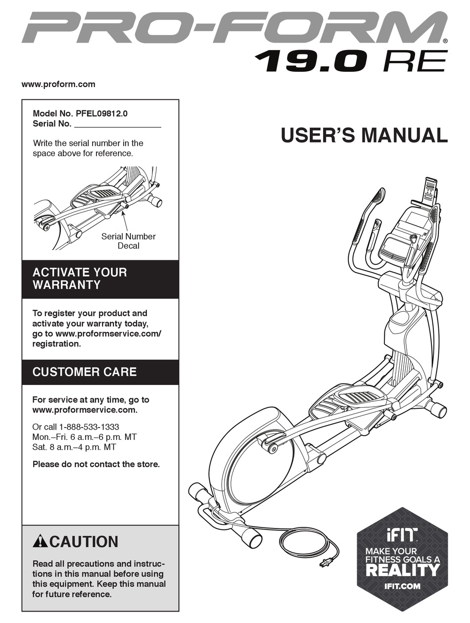 Proform 19.0 re discount elliptical