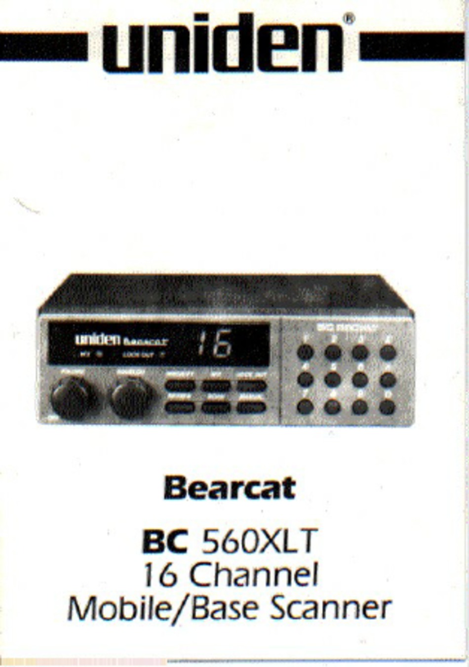 Uniden Bearcat Bc 560xlt Manual Pdf Download Manualslib