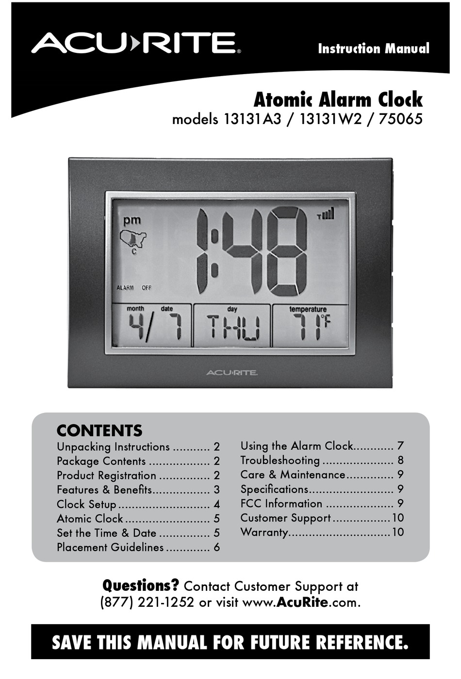 Precision Radio Controlled  LCD Backlit ALARM Date Temperature Clock HighQuality 