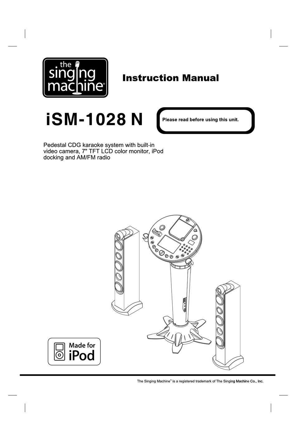 Singing Machine Karaoke Instruction Manual