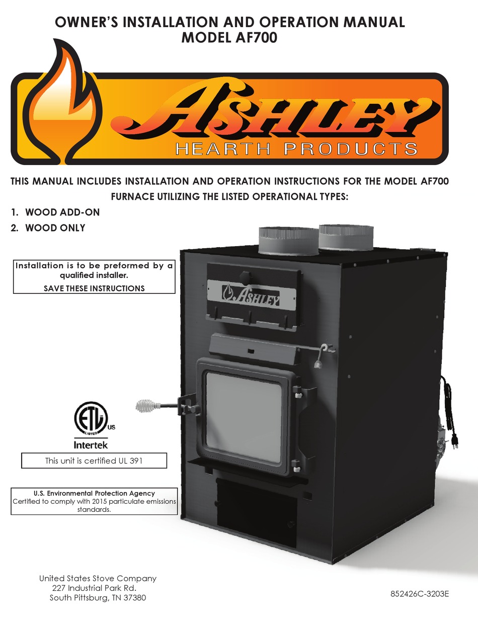 Ashley Epa Certified Wood Furnace Af700 2025