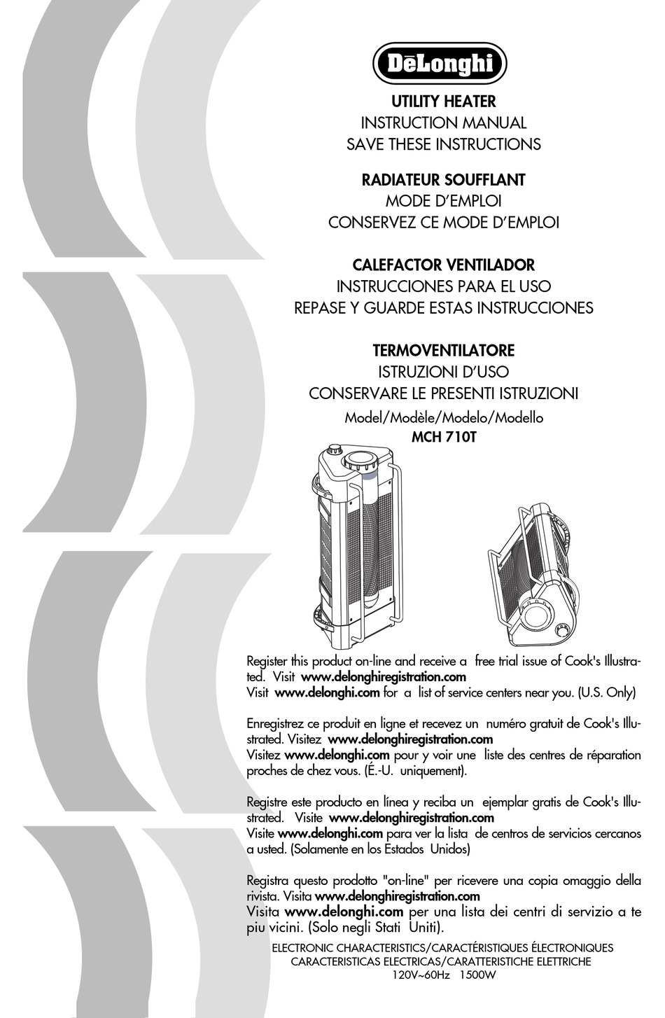 DELONGHI MCH 710T INSTRUCTION MANUAL Pdf Download ManualsLib