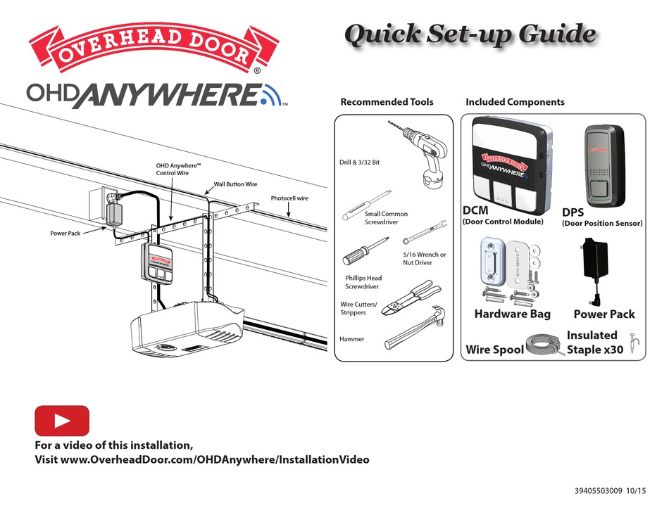 OVERHEAD DOOR OHD ANYWHERE QUICK SETUP MANUAL Pdf Download ManualsLib