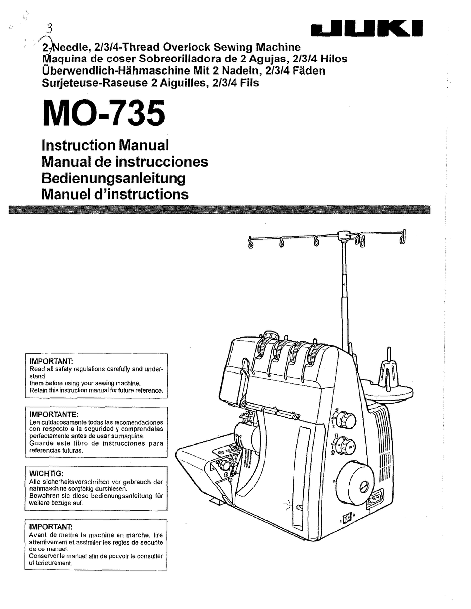 JUKI MO735 INSTRUCTION MANUAL Pdf Download ManualsLib