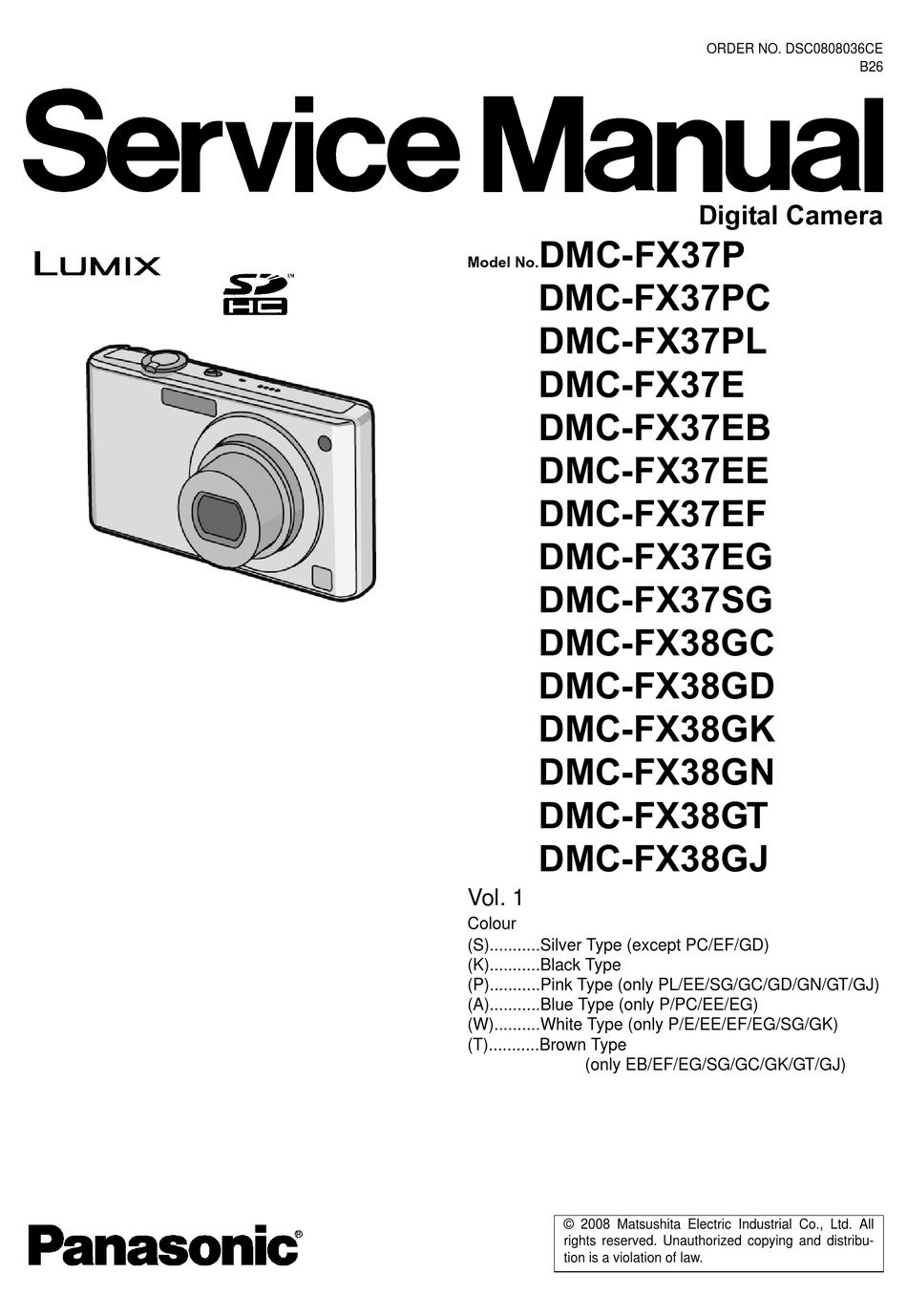 Panasonic Lumix DMC-FX35 FX36 LENS UNIT ASSEMBLY Digital Camera 