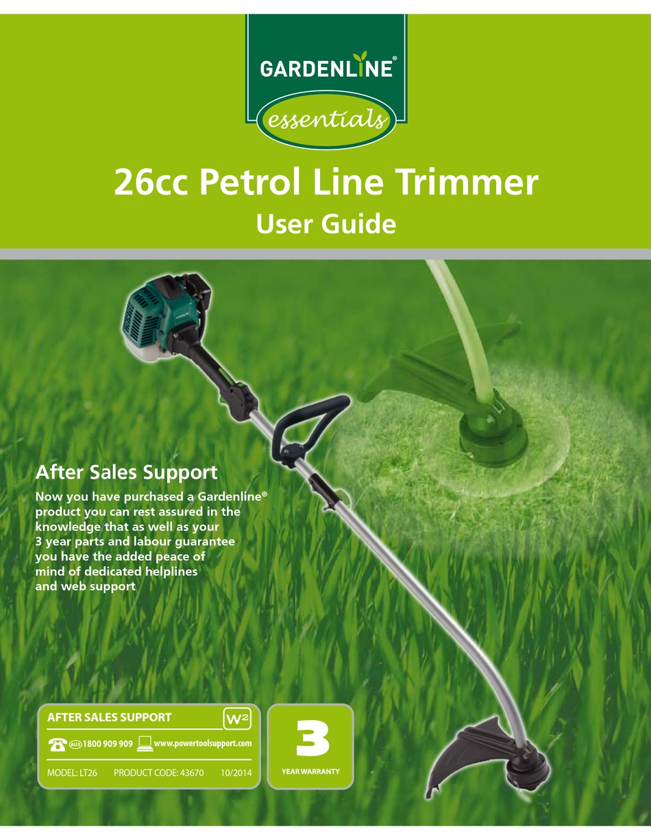 gardenline 20v cordless line trimmer manual