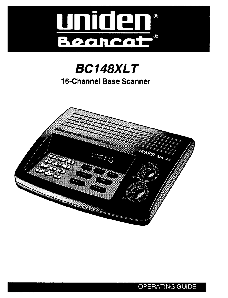 Uniden Bearcat Bc148xlt Operating Manual Pdf Download Manualslib