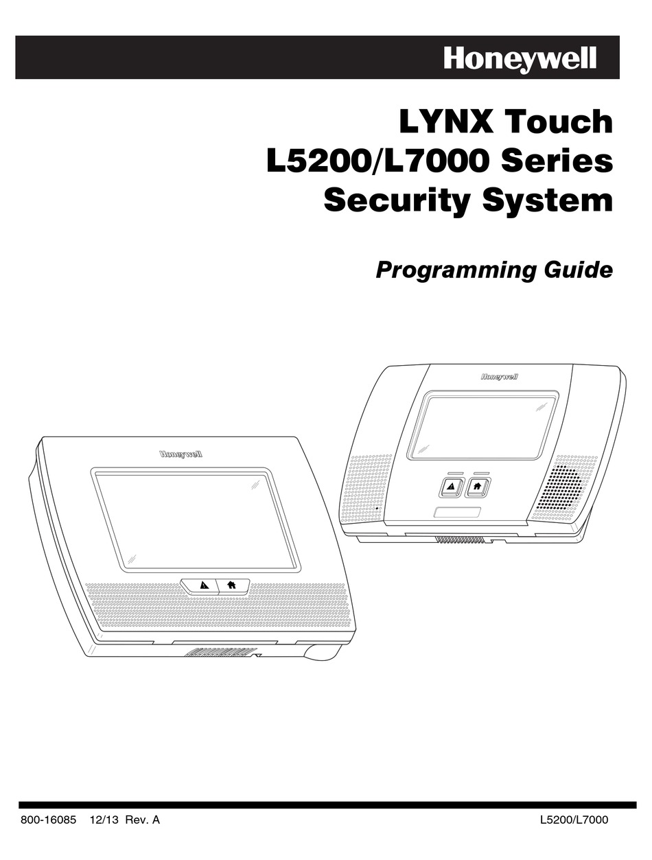 Honeywell Lynx Touch L5200 Programming Manual Pdf Download Manualslib