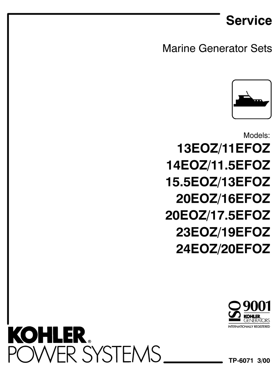 KOHLER 13EOZ SERVICE MANUAL Pdf Download ManualsLib
