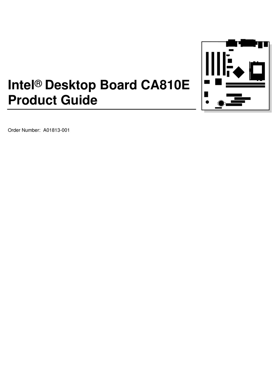 INTEL CA810E PRODUCT MANUAL Pdf Download ManualsLib