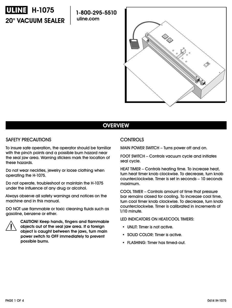 ULINE H1075 OPERATING INSTRUCTIONS Pdf Download ManualsLib