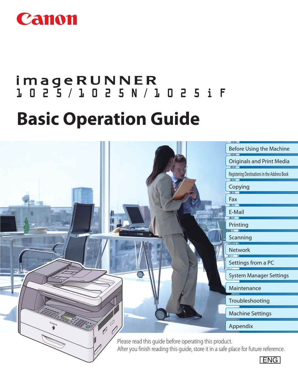 CANON IMAGERUNNER 1025 BASIC OPERATION MANUAL Pdf Download | ManualsLib