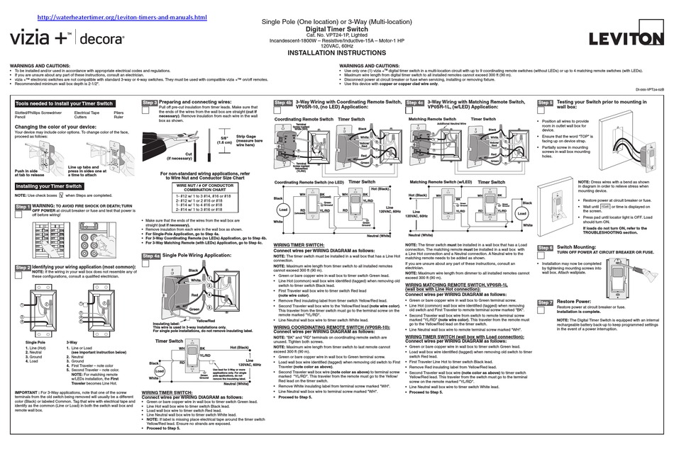 leviton vpt24 installation instructions pdf download