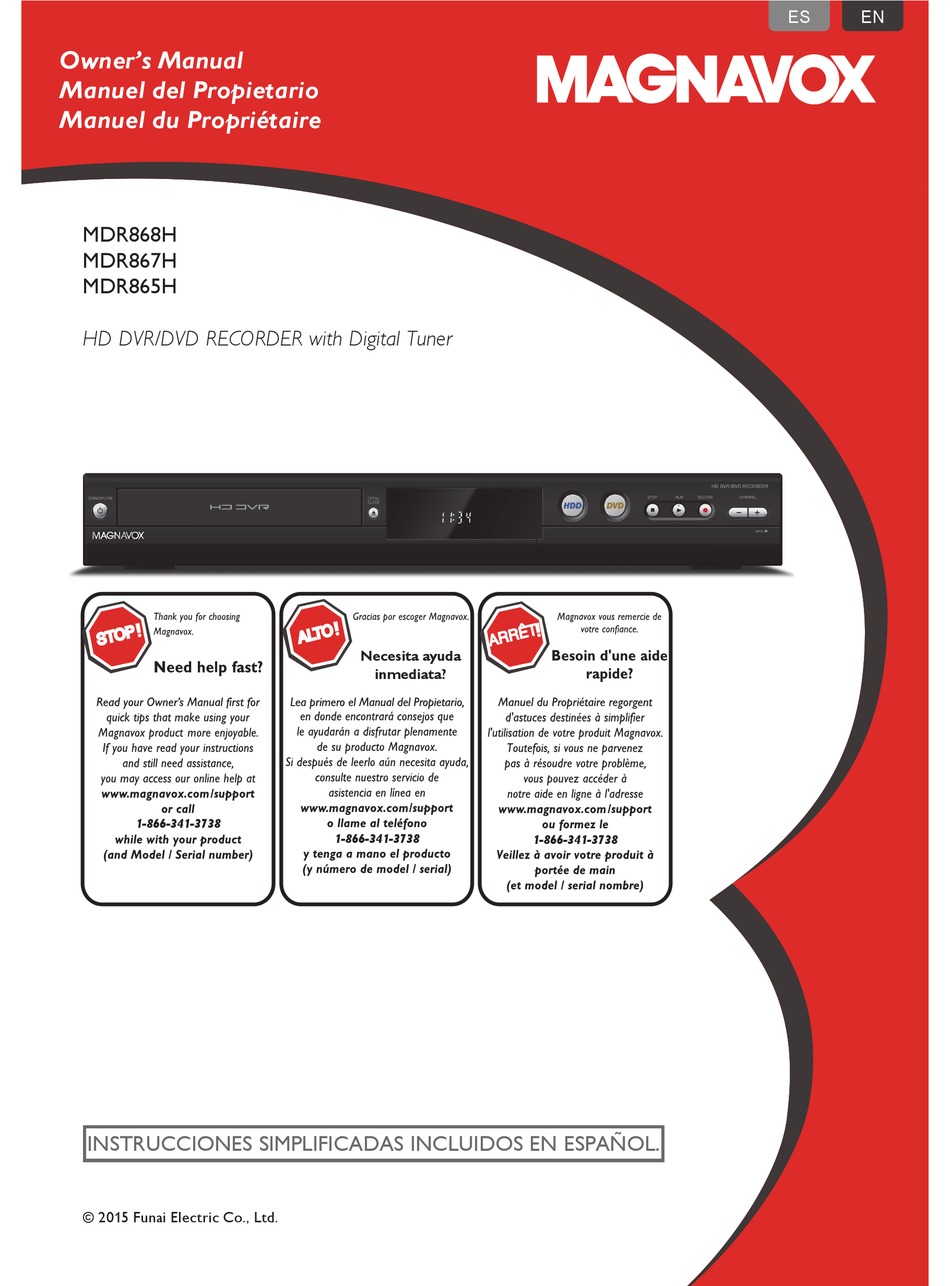 MAGNAVOX MDR868H OWNER'S MANUAL Pdf Download | ManualsLib