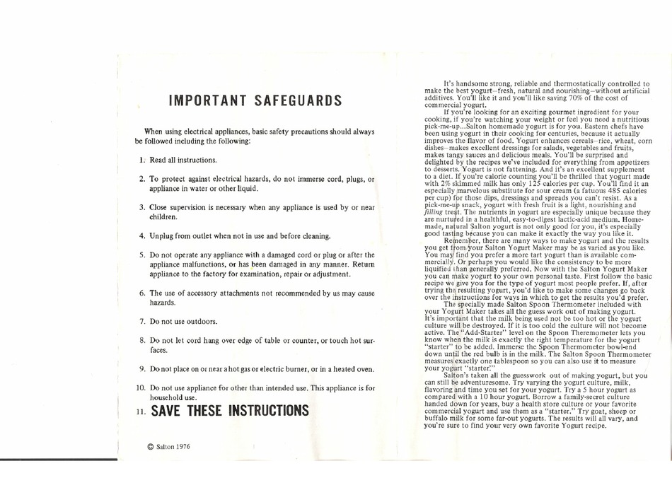 SALTON GM5 INSTRUCTIONS Pdf Download ManualsLib