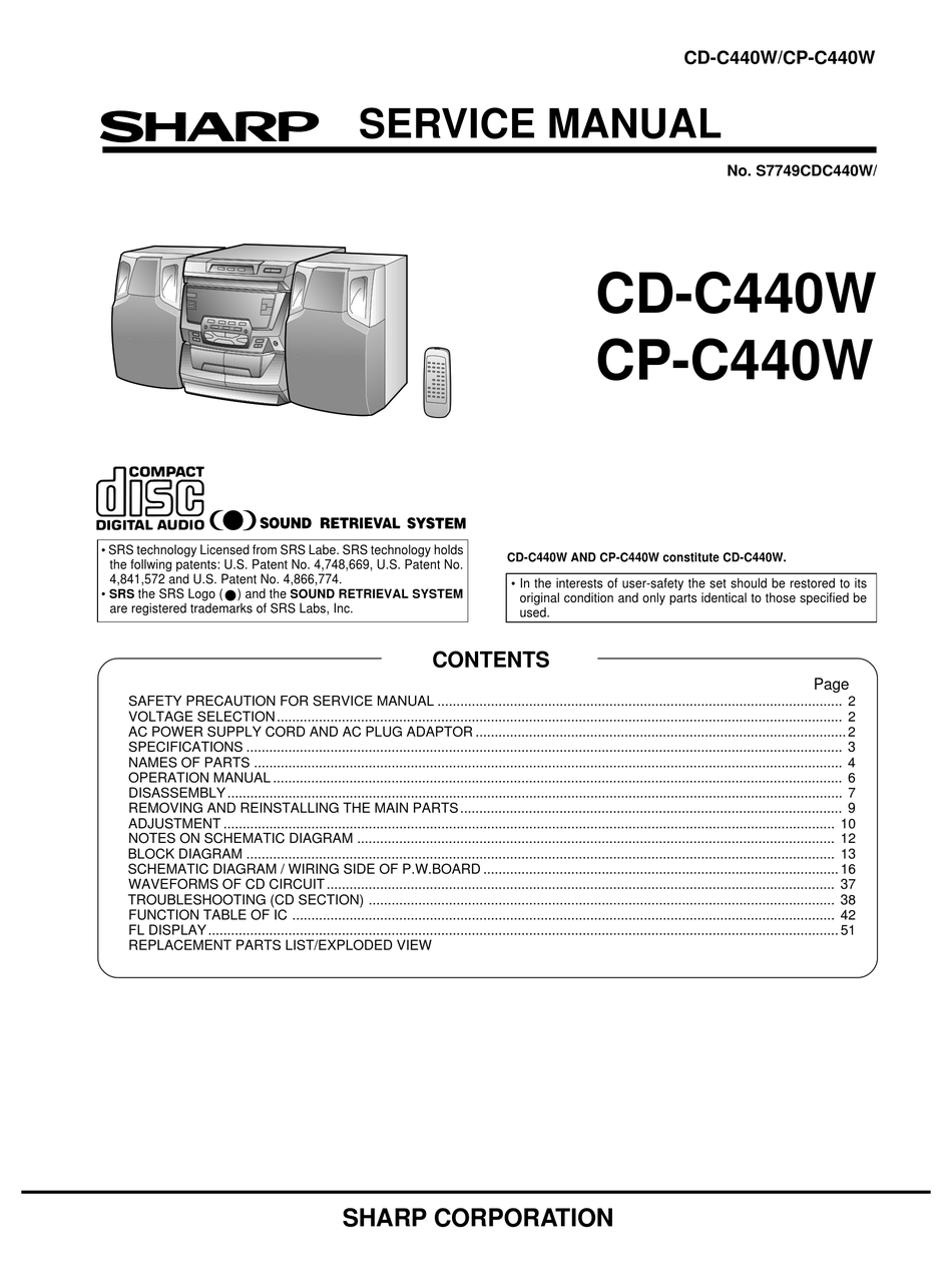 Service manual pdf. Sharp CD-c440w. Пульт управления Sharp CD BP 210w. Sharp c 440 w. Sharp CD-ba1500h ха характеристики.