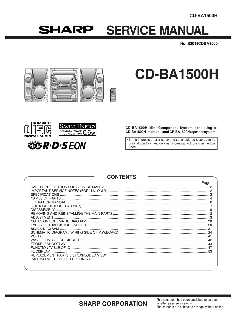 Sharp cd c265 схема