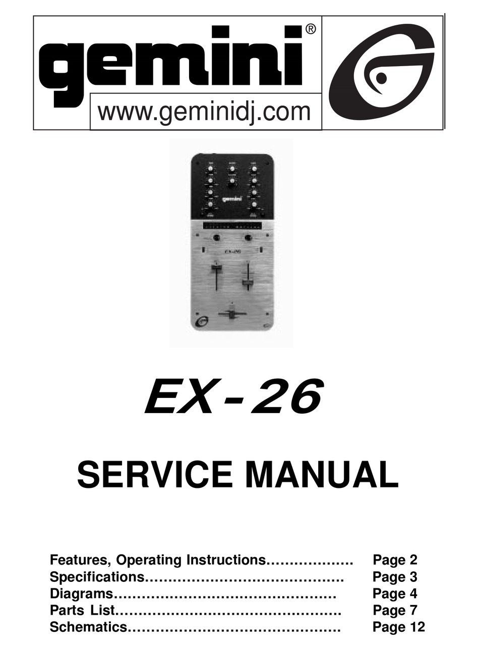 GEMINI EX26 SERVICE MANUAL Pdf Download ManualsLib