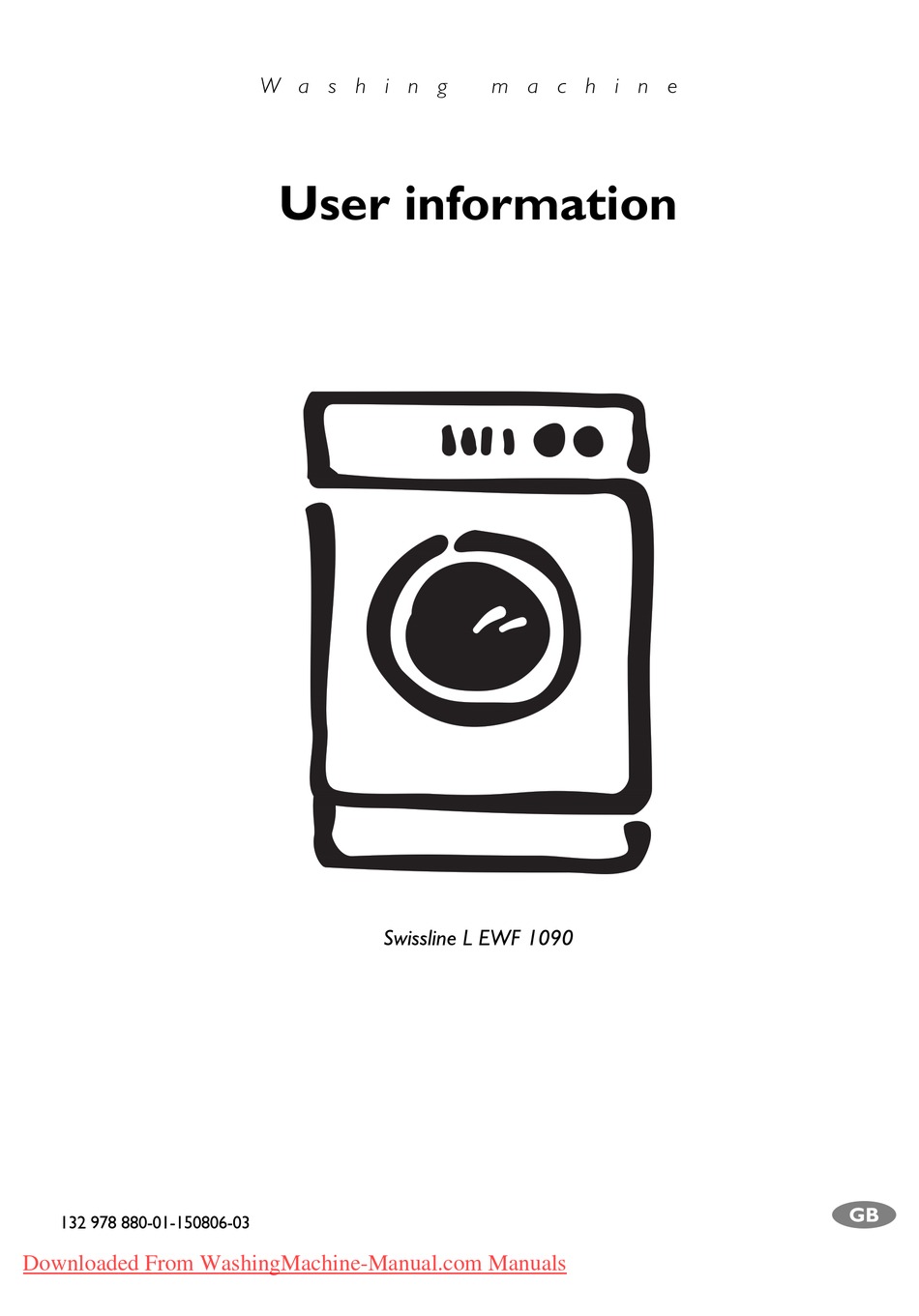 ELECTROLUX SWISSLINE L EWF 1090 USER INFORMATION Pdf Download | ManualsLib
