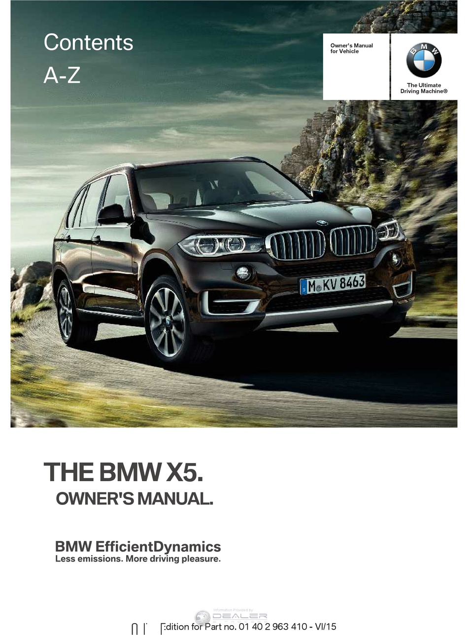 BMW X5 2016 OWNER'S MANUAL Pdf Download | ManualsLib