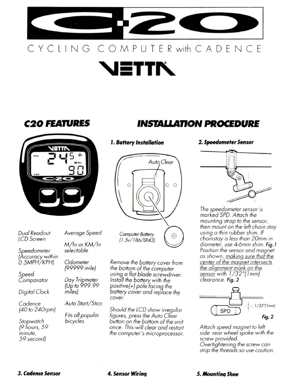 Vetta bike online speedometer