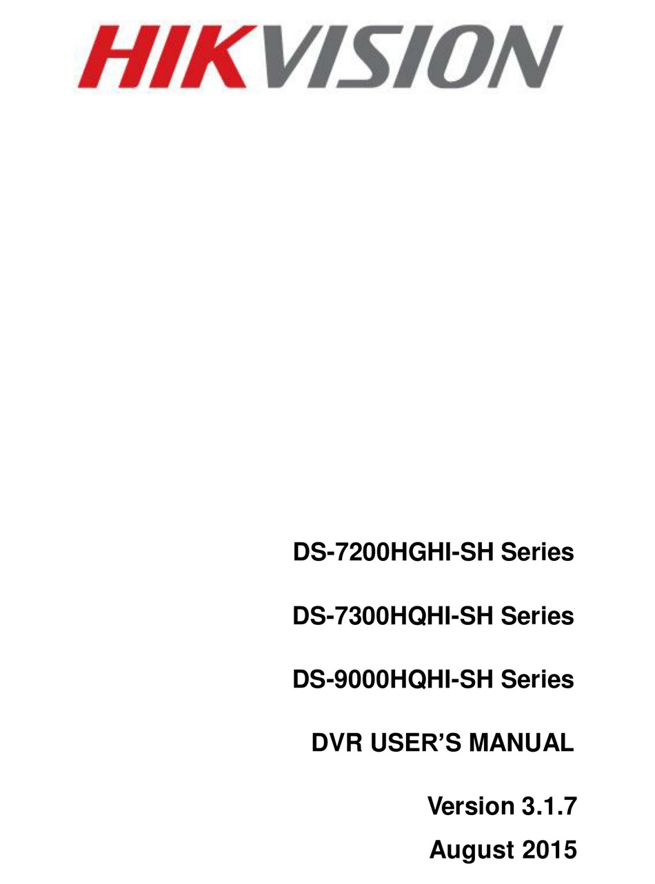 Hikvision Ds 70hghi Sh Series User Manual Pdf Download Manualslib