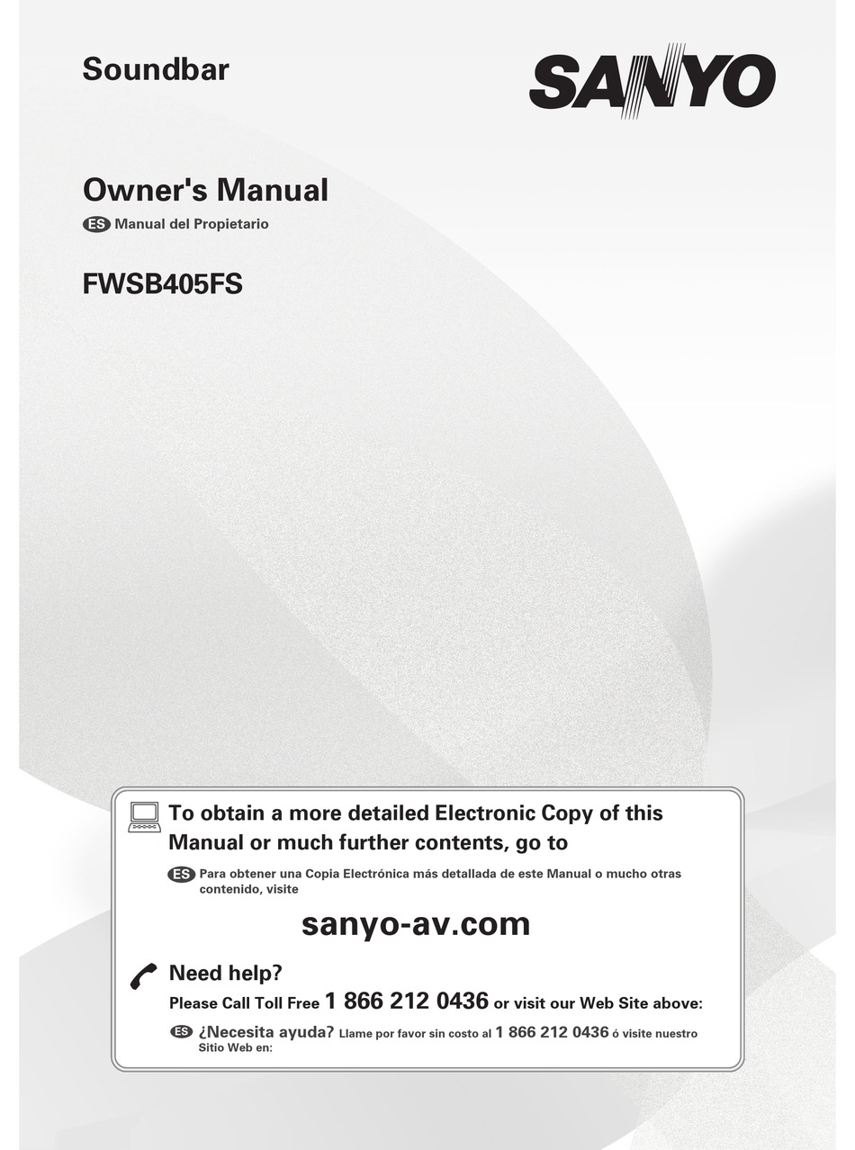 SANYO FWSB405FS OWNER'S MANUAL Pdf Download | ManualsLib