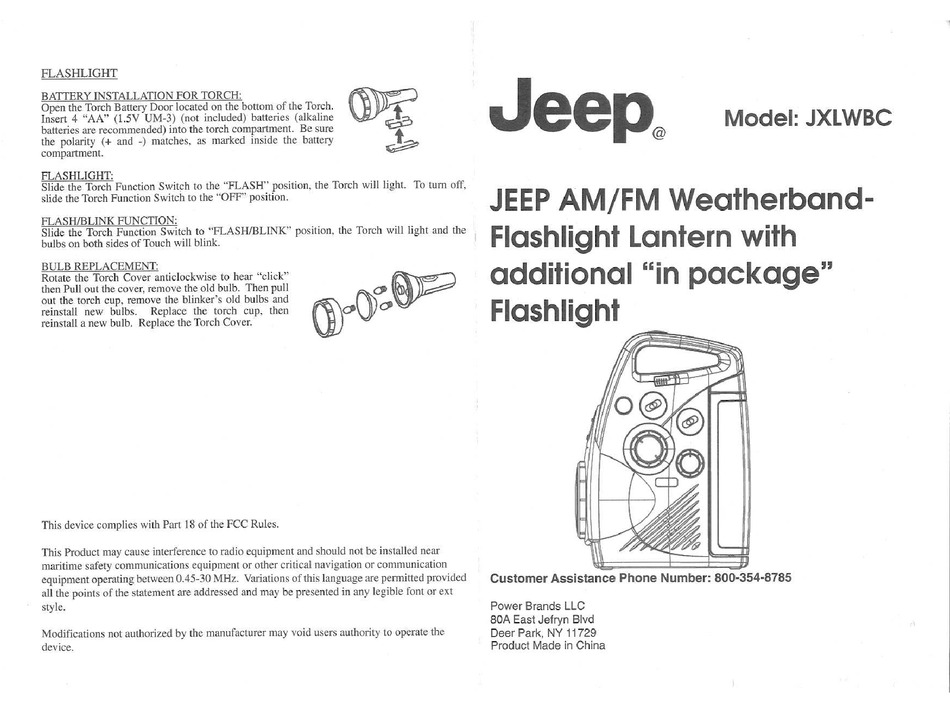 JEEP JXLWBC INSTRUCTION MANUAL Pdf Download | ManualsLib