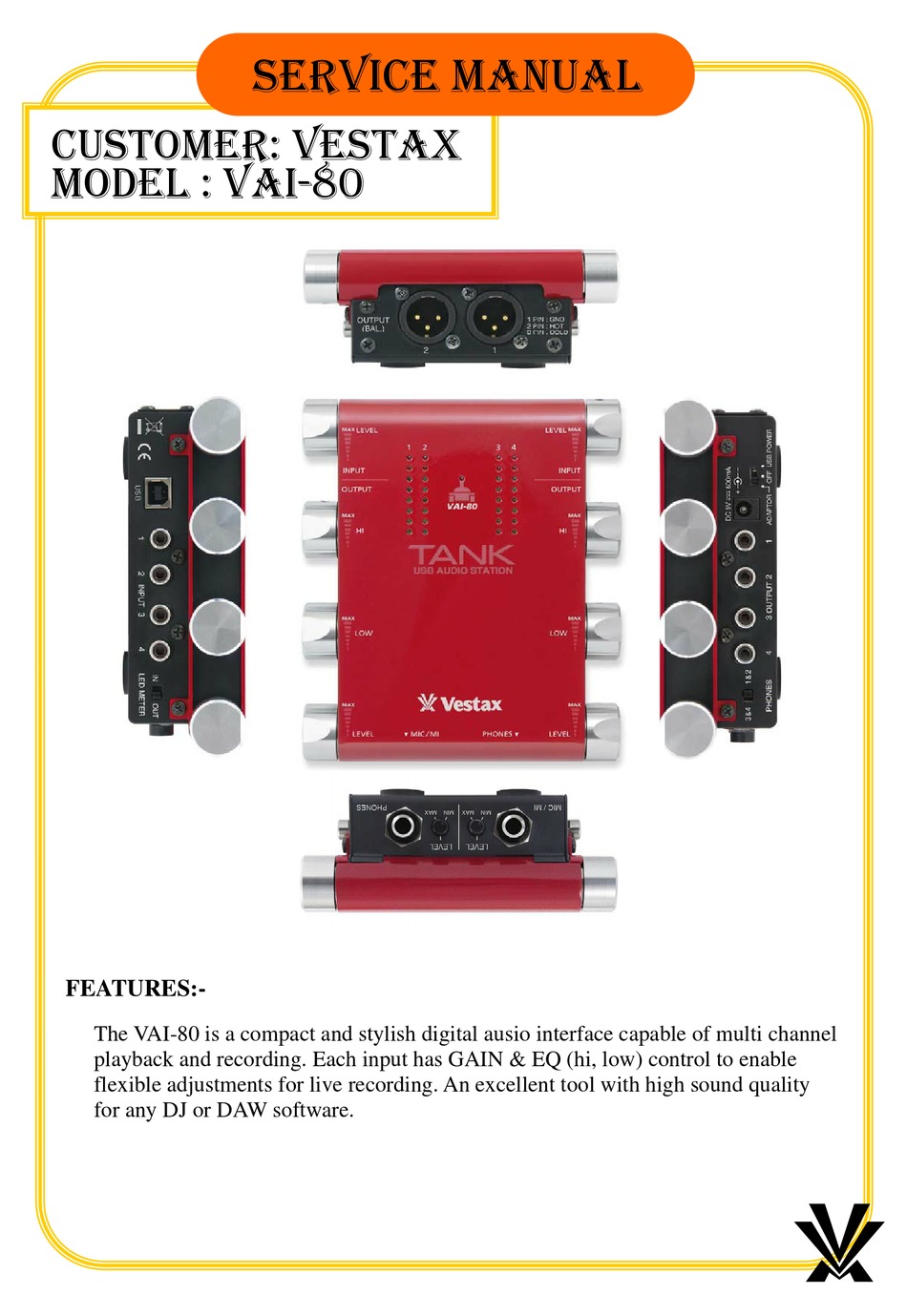 Vestax Vai 80 Service Manual Pdf Download Manualslib