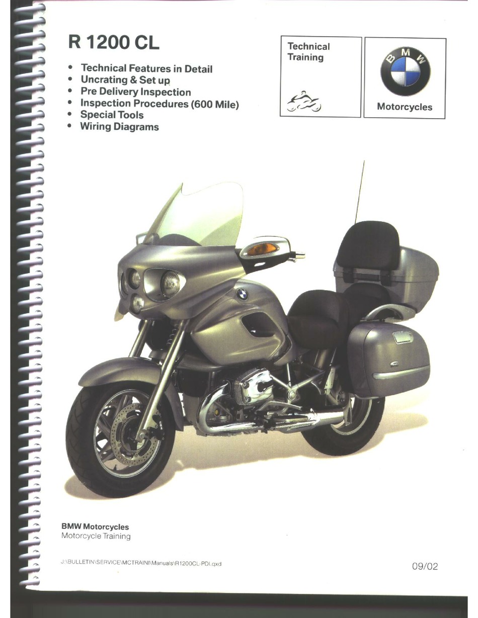 US model Bmw r1200c Owners Manual Riders Handbook