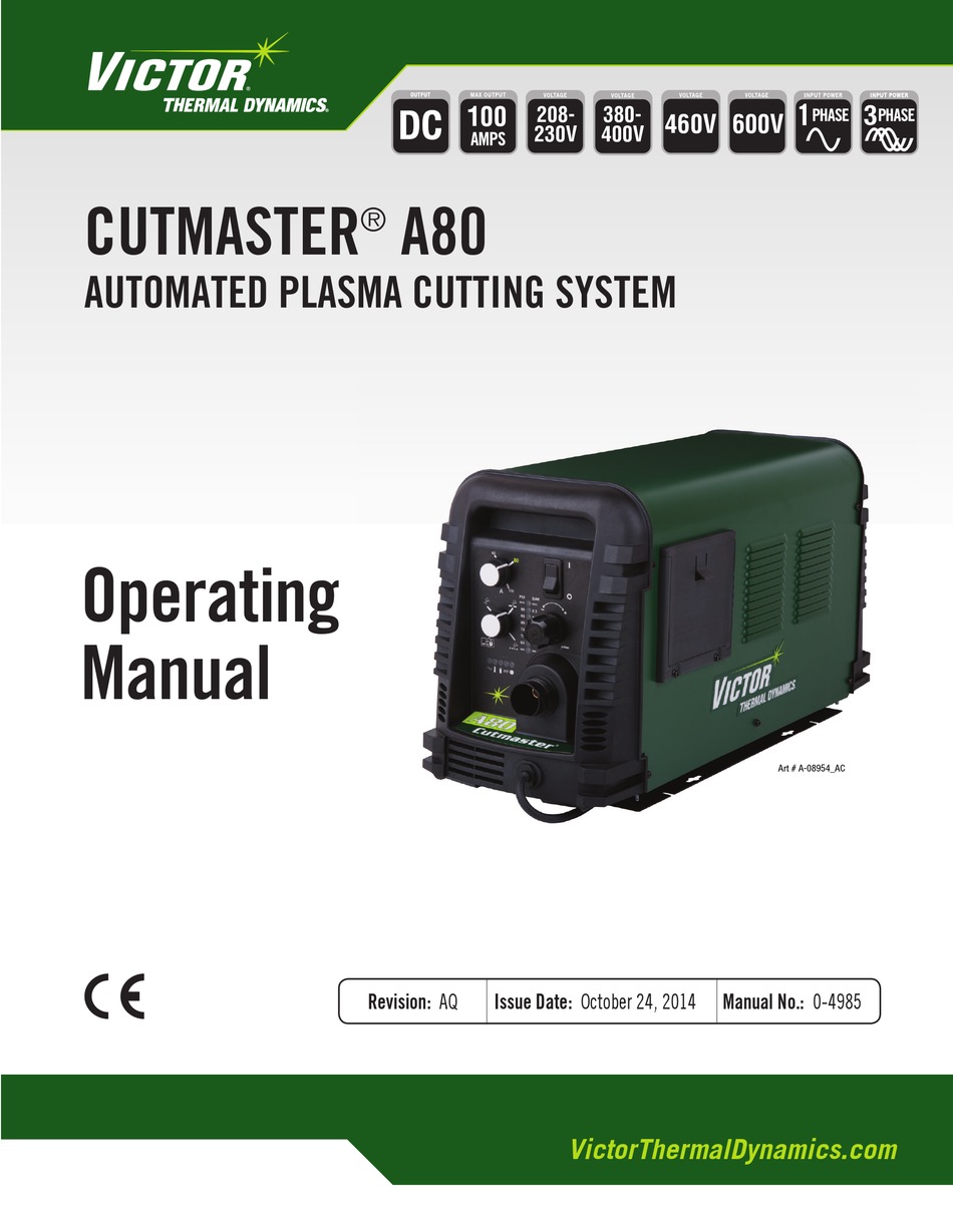 VICTOR CUTMASTER A80 OPERATING MANUAL Pdf Download | ManualsLib
