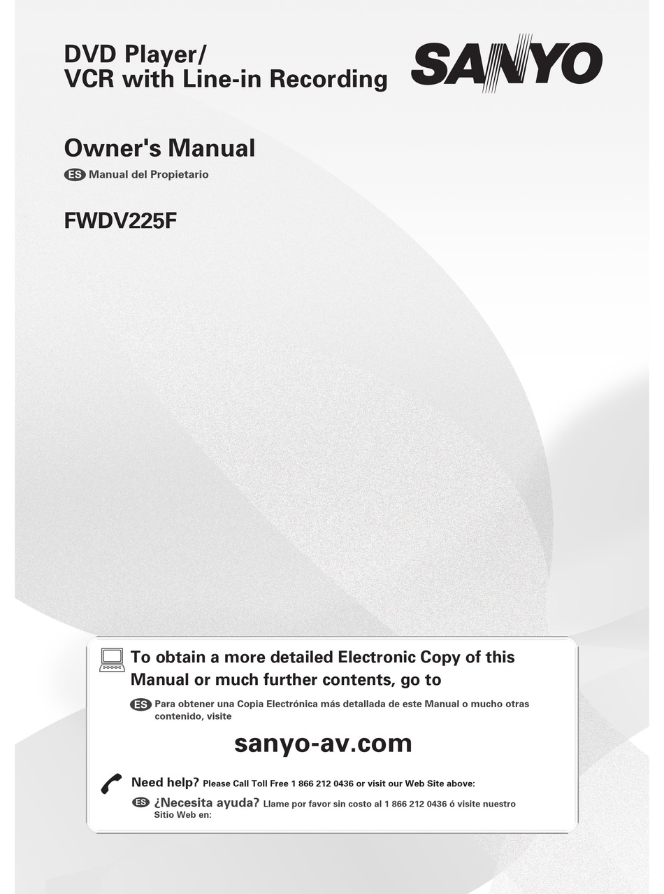 SANYO FWDV225F OWNER'S MANUAL Pdf Download | ManualsLib