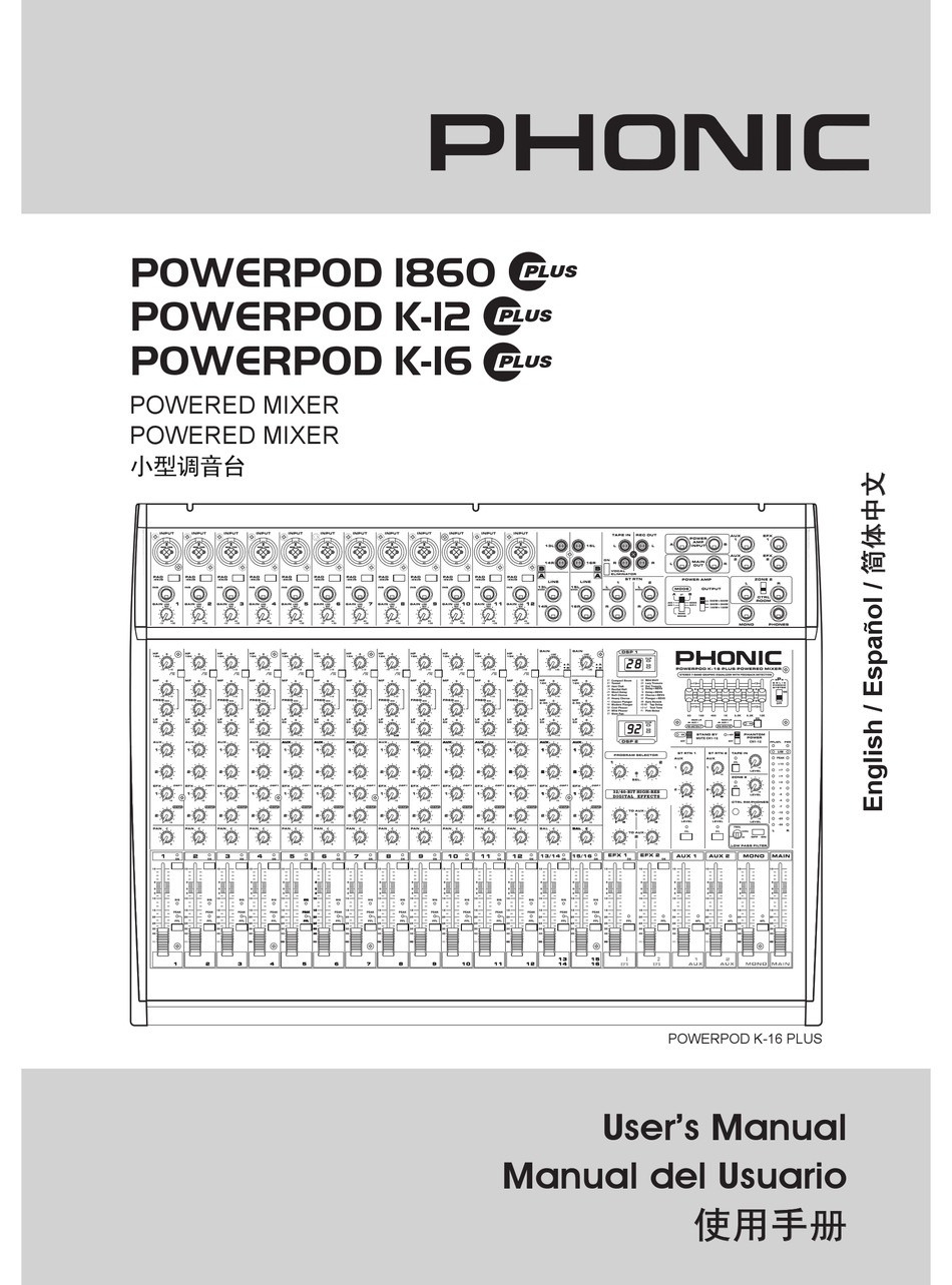 PHONIC POWERPOD 1860 PLUS USER MANUAL Pdf Download ManualsLib