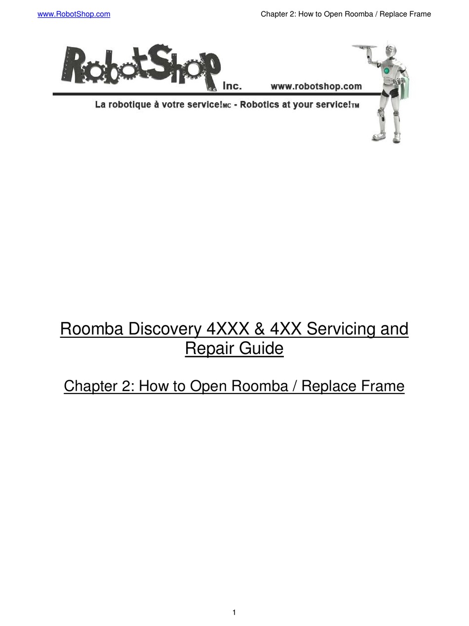 IROBOT ROOMBA DISCOVERY 4 SERIES SERVICING AND REPAIR MANUAL Pdf