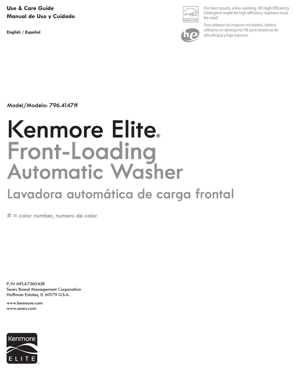 Kenmore Elite 796 4147 Use Care Manual Pdf Download Manualslib