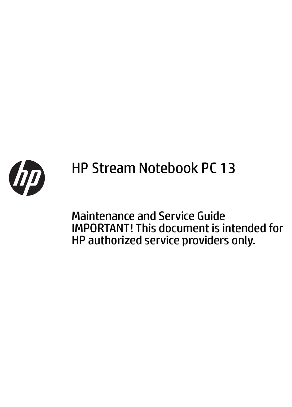 HP STREAM PC 13 MAINTENANCE AND SERVICE MANUAL Pdf Download ManualsLib