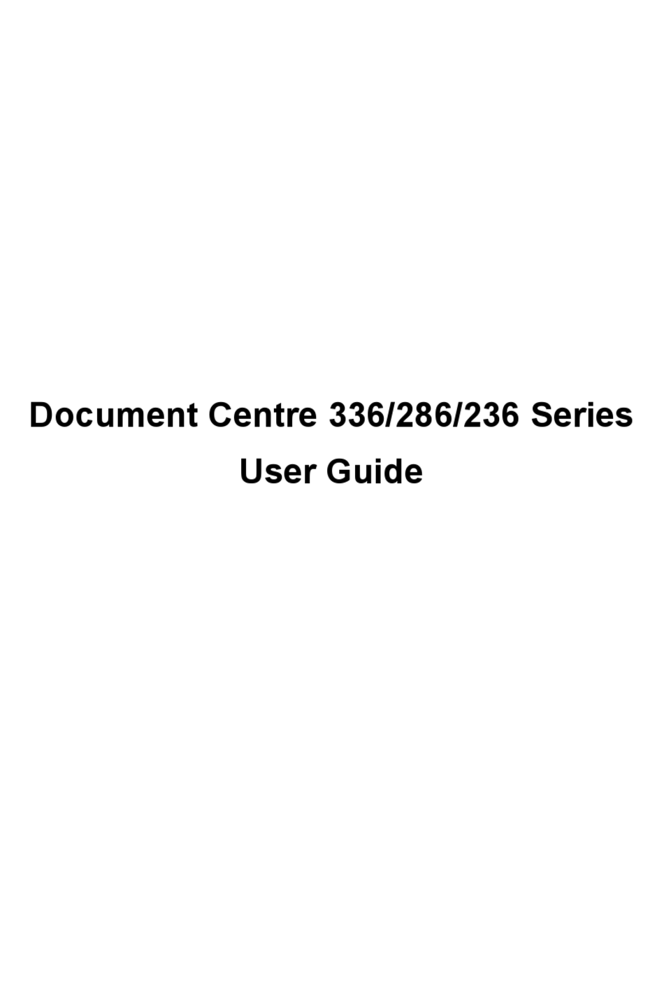 FUJI XEROX DOCUMENT CENTRE 336 SERIES 