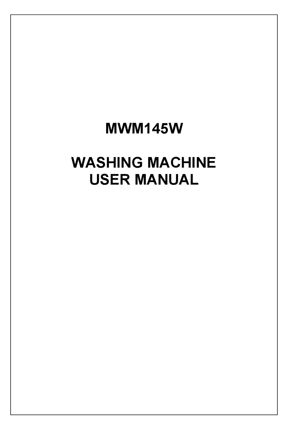 Matsui m100wm10e manual
