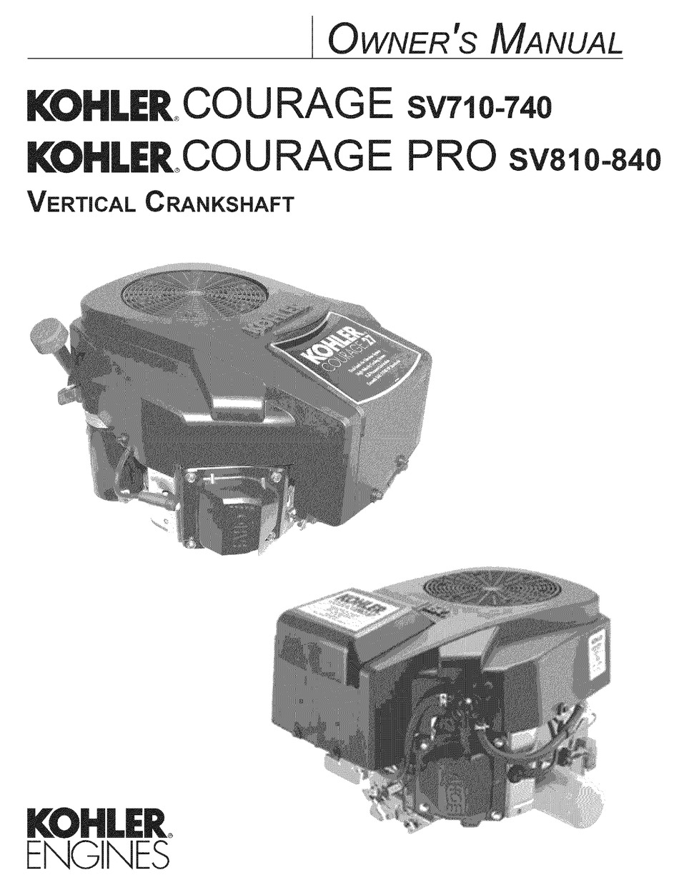 KOHLER COURAGE SV710740 OWNER'S MANUAL Pdf Download ManualsLib