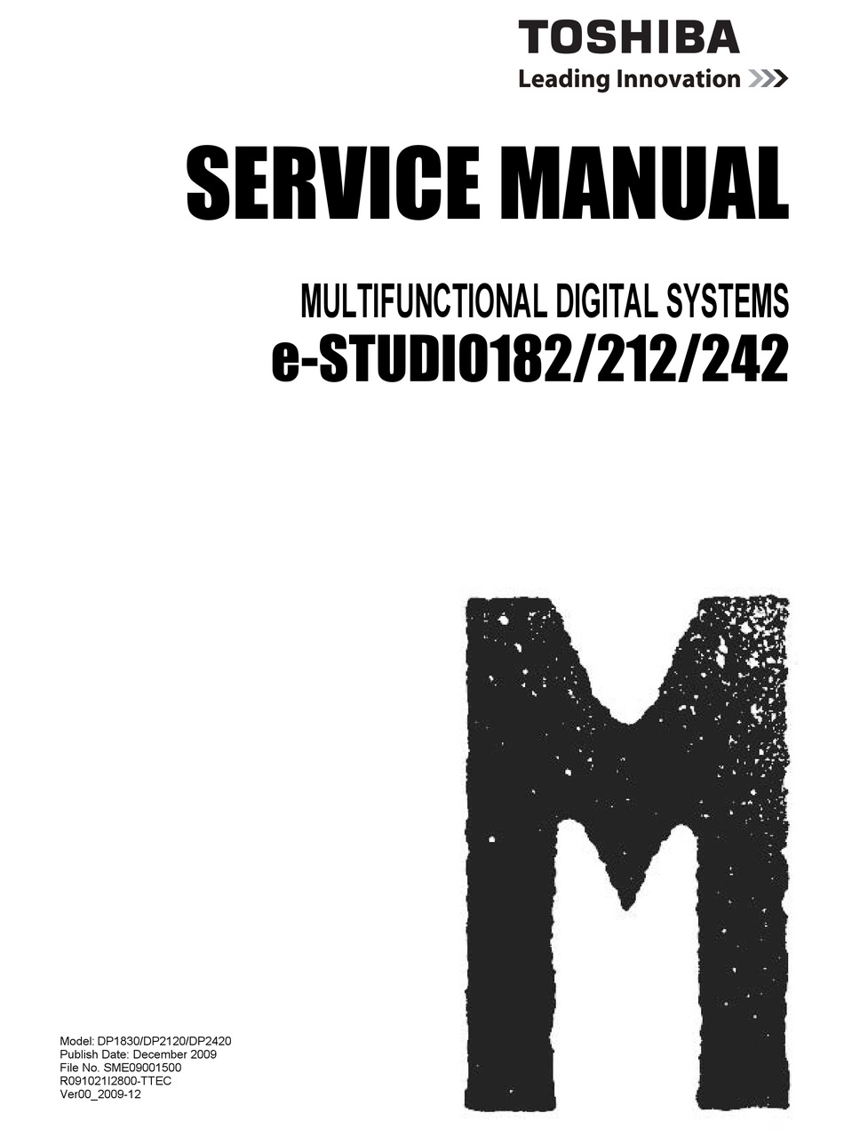 TOSHIBA E-STUDIO182 SERVICE MANUAL Pdf Download | ManualsLib