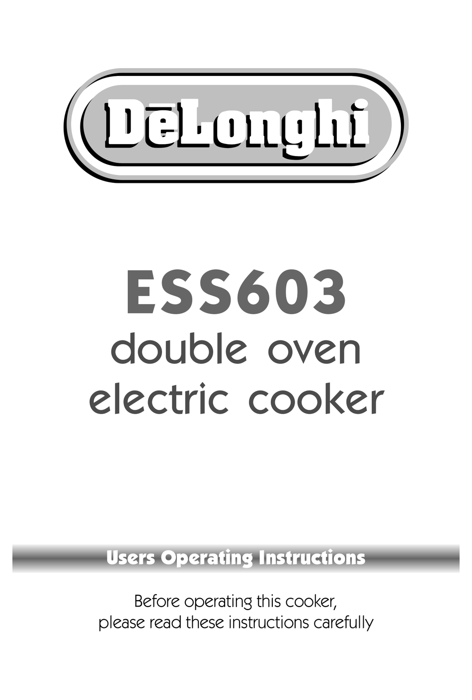 DELONGHI ESS603 USER OPERATING INSTRUCTIONS MANUAL Pdf Download