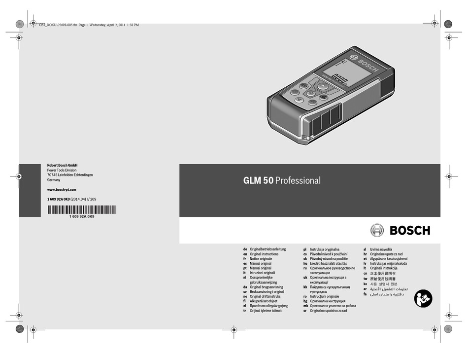 Bosch glm 50 manual pdf