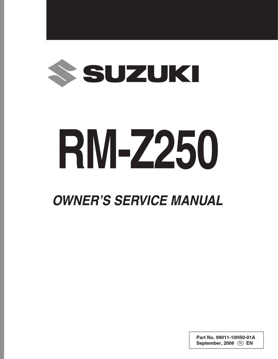 SUZUKI RM-Z250 OWNER'S SERVICE MANUAL Pdf Download | ManualsLib