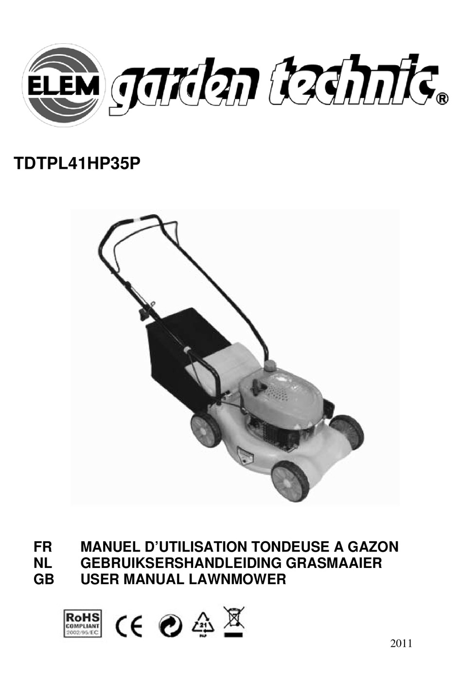 Lame de Rechange pour Tondeuse Thermique Elem Garden Technic TTAC46TM139-18