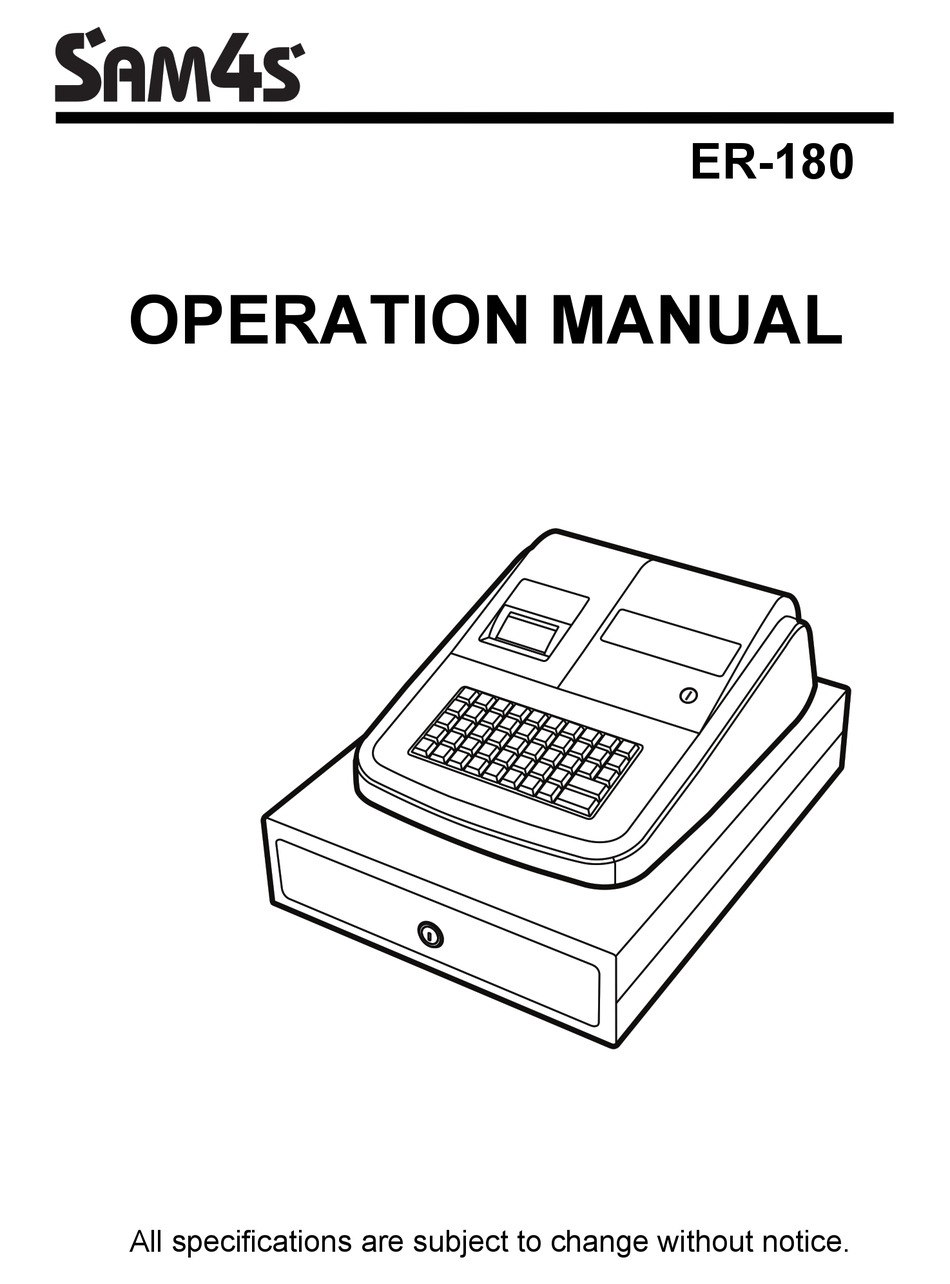SAM4S ER180 OPERATION MANUAL Pdf Download ManualsLib