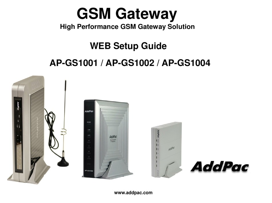 ADDPAC AP-GS1001 SETUP MANUAL Pdf Download | ManualsLib