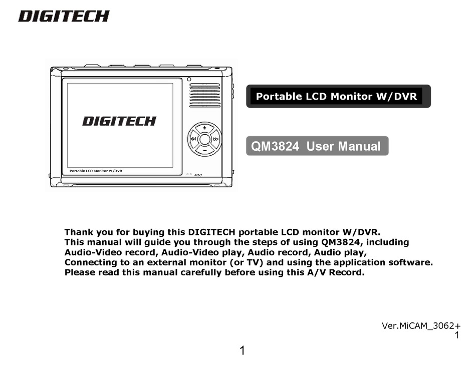 DIGITECH QM3824 USER MANUAL Pdf Download ManualsLib
